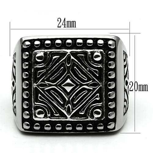 TK585 - High polished (no plating) Stainless Steel Ring with No Stone - Alamode - Flyclothing LLC