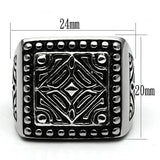 TK585 - High polished (no plating) Stainless Steel Ring with No Stone - Alamode