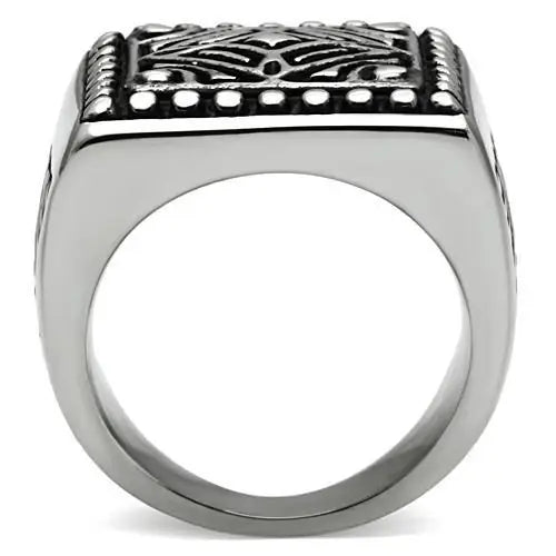 TK585 - High polished (no plating) Stainless Steel Ring with No Stone - Alamode - Flyclothing LLC