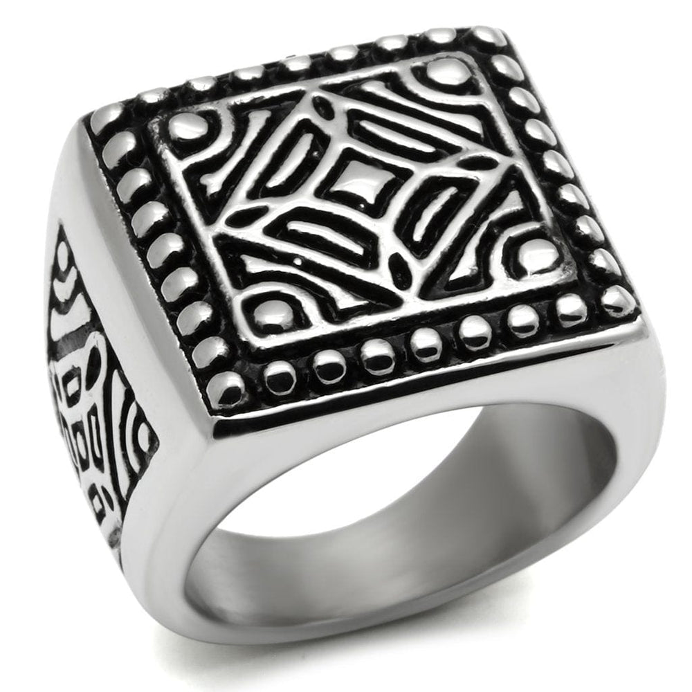 TK585 - High polished (no plating) Stainless Steel Ring with No Stone - Alamode