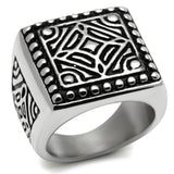TK585 - High polished (no plating) Stainless Steel Ring with No Stone - Alamode