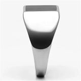 TK594 - High polished (no plating) Stainless Steel Ring with Epoxy in Jet - Alamode - Flyclothing LLC