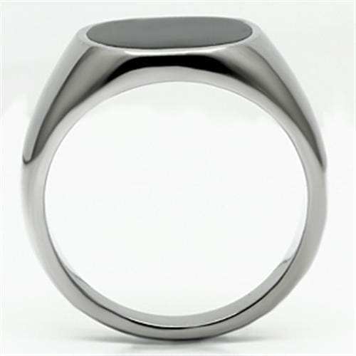 TK595 - High polished (no plating) Stainless Steel Ring with Epoxy in Jet - Alamode - Flyclothing LLC