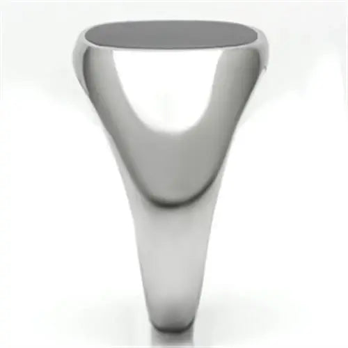 TK595 - High polished (no plating) Stainless Steel Ring with Epoxy in Jet - Alamode - Flyclothing LLC