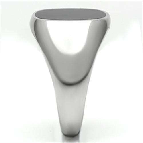 TK595 - High polished (no plating) Stainless Steel Ring with Epoxy in Jet - Alamode - Flyclothing LLC