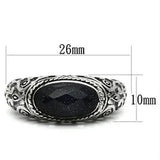 TK599 - High polished (no plating) Stainless Steel Ring with Blue Sand in Montana - Alamode - Flyclothing LLC