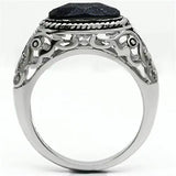 TK599 - High polished (no plating) Stainless Steel Ring with Blue Sand in Montana - Alamode - Flyclothing LLC