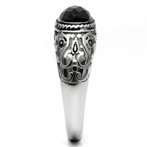 TK599 - High polished (no plating) Stainless Steel Ring with Blue Sand in Montana - Alamode - Flyclothing LLC