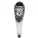 TK599 - High polished (no plating) Stainless Steel Ring with Blue Sand in Montana - Alamode - Flyclothing LLC