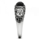 TK599 - High polished (no plating) Stainless Steel Ring with Blue Sand  in Montana - Alamode