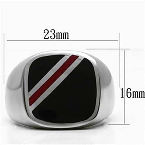 TK602 - High polished (no plating) Stainless Steel Ring with Epoxy in Multi Color - Alamode - Flyclothing LLC