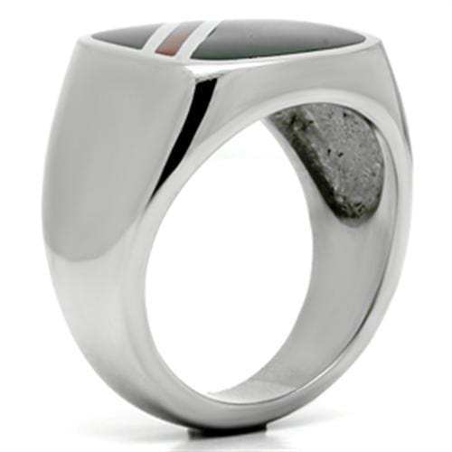 TK602 - High polished (no plating) Stainless Steel Ring with Epoxy in Multi Color - Alamode - Flyclothing LLC