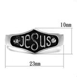 TK631 - High polished (no plating) Stainless Steel Ring with Top Grade Crystal  in Clear - Alamode