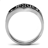 TK631 - High polished (no plating) Stainless Steel Ring with Top Grade Crystal  in Clear - Alamode