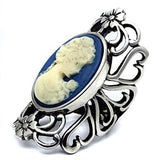 TK632 - High polished (no plating) Stainless Steel Ring with Synthetic Synthetic Stone in Capri Blue - Alamode - Flyclothing LLC
