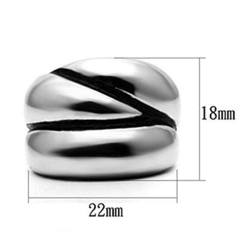 TK633 - High polished (no plating) Stainless Steel Ring with No Stone - Alamode - Flyclothing LLC