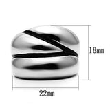 TK633 - High polished (no plating) Stainless Steel Ring with No Stone - Alamode