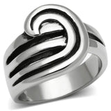 TK635 - High polished (no plating) Stainless Steel Ring with No Stone - Alamode - Flyclothing LLC