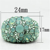 TK641 - High polished (no plating) Stainless Steel Ring with Top Grade Crystal in Multi Color - Alamode - Flyclothing LLC
