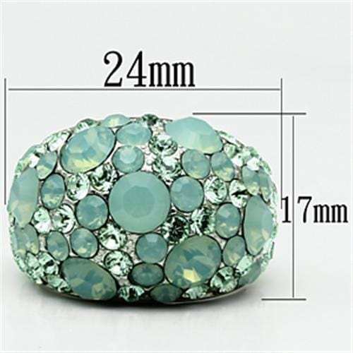 TK641 - High polished (no plating) Stainless Steel Ring with Top Grade Crystal in Multi Color - Alamode - Flyclothing LLC