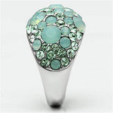 TK641 - High polished (no plating) Stainless Steel Ring with Top Grade Crystal in Multi Color - Alamode - Flyclothing LLC