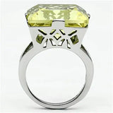 TK649 - High polished (no plating) Stainless Steel Ring with Top Grade Crystal in Citrine Yellow - Alamode - Flyclothing LLC