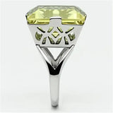 TK649 - High polished (no plating) Stainless Steel Ring with Top Grade Crystal in Citrine Yellow - Alamode - Flyclothing LLC