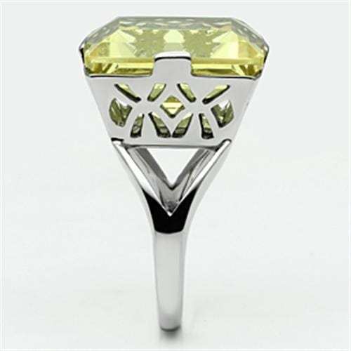 TK649 - High polished (no plating) Stainless Steel Ring with Top Grade Crystal in Citrine Yellow - Alamode - Flyclothing LLC