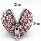 High polished (no plating) Stainless Steel Ring with Top Grade Crystal in Rose - Alamode - Flyclothing LLC