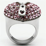 High polished (no plating) Stainless Steel Ring with Top Grade Crystal in Rose - Alamode - Flyclothing LLC