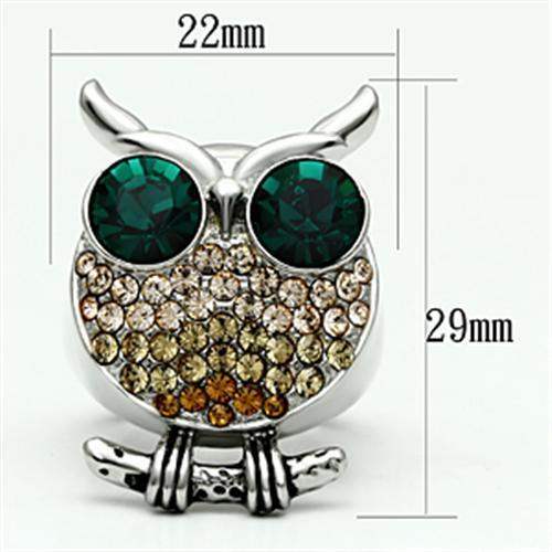 TK656 - High polished (no plating) Stainless Steel Ring with Top Grade Crystal in Emerald - Alamode - Flyclothing LLC