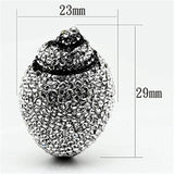 TK661 - High polished (no plating) Stainless Steel Ring with Top Grade Crystal in Clear - Alamode - Flyclothing LLC