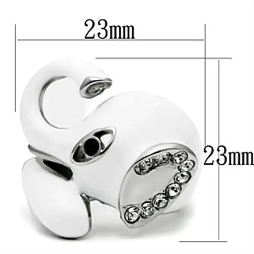 TK663 - High polished (no plating) Stainless Steel Ring with Top Grade Crystal in Jet - Alamode - Flyclothing LLC