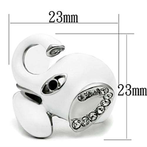 TK663 - High polished (no plating) Stainless Steel Ring with Top Grade Crystal in Jet - Alamode - Flyclothing LLC