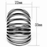 TK665 - High polished (no plating) Stainless Steel Ring with No Stone - Alamode - Flyclothing LLC
