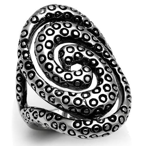 TK670 - High polished (no plating) Stainless Steel Ring with No Stone - Alamode