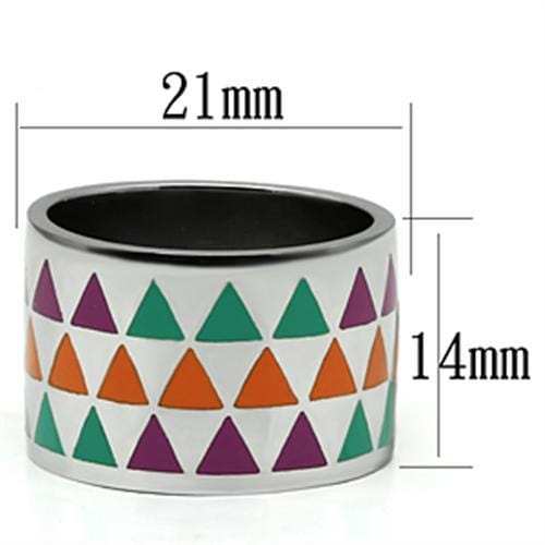 TK675 - High polished (no plating) Stainless Steel Ring with Epoxy in Multi Color - Alamode - Flyclothing LLC