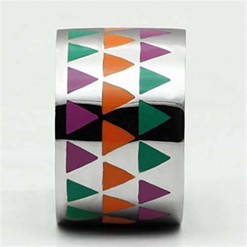 TK675 - High polished (no plating) Stainless Steel Ring with Epoxy in Multi Color - Alamode - Flyclothing LLC