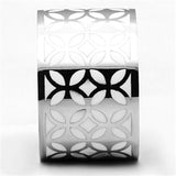 TK677 - High polished (no plating) Stainless Steel Ring with Epoxy  in White - Alamode