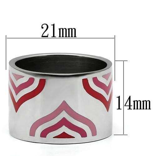 TK678 - High polished (no plating) Stainless Steel Ring with Epoxy in Multi Color - Alamode - Flyclothing LLC