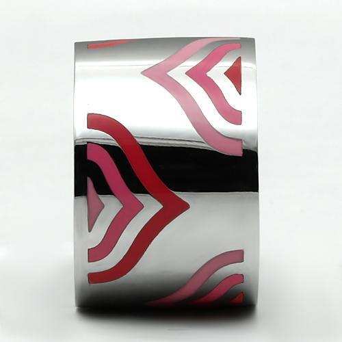 TK678 - High polished (no plating) Stainless Steel Ring with Epoxy in Multi Color - Alamode - Flyclothing LLC