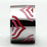 TK678 - High polished (no plating) Stainless Steel Ring with Epoxy  in Multi Color - Alamode