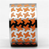 TK679 - High polished (no plating) Stainless Steel Ring with Epoxy  in Orange - Alamode