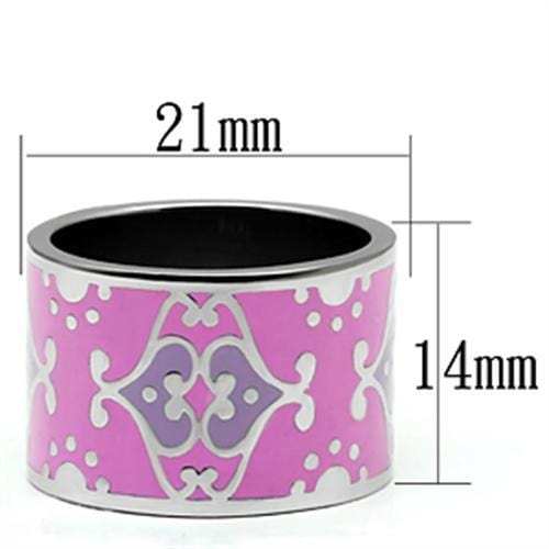 TK685 - High polished (no plating) Stainless Steel Ring with Epoxy in Multi Color - Alamode - Flyclothing LLC