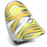 TK688 - High polished (no plating) Stainless Steel Ring with Epoxy in Multi Color - Alamode - Flyclothing LLC
