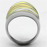 TK688 - High polished (no plating) Stainless Steel Ring with Epoxy  in Multi Color - Alamode