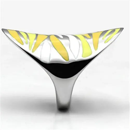 TK688 - High polished (no plating) Stainless Steel Ring with Epoxy in Multi Color - Alamode - Flyclothing LLC