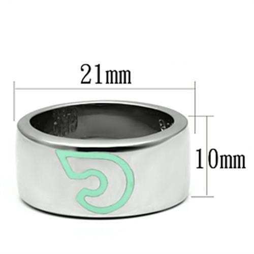 TK689 - High polished (no plating) Stainless Steel Ring with Epoxy in Multi Color - Alamode - Flyclothing LLC