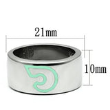 TK689 - High polished (no plating) Stainless Steel Ring with Epoxy  in Multi Color - Alamode