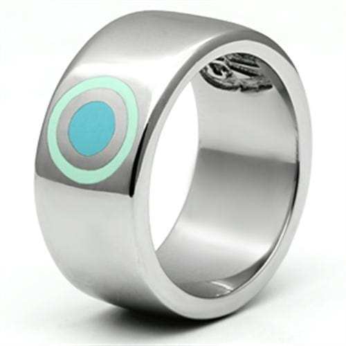 TK689 - High polished (no plating) Stainless Steel Ring with Epoxy in Multi Color - Alamode - Flyclothing LLC